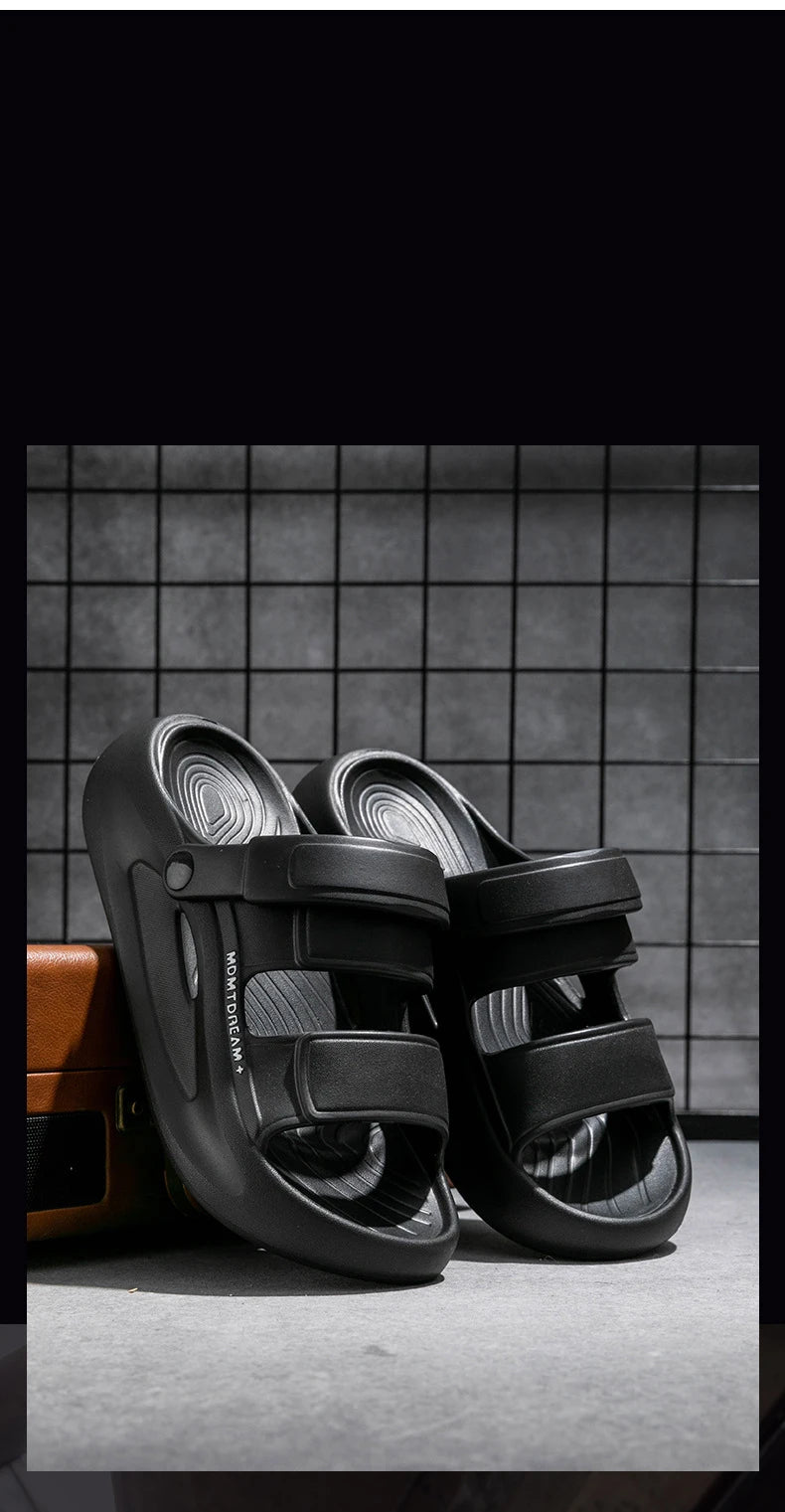 Man Sandals Fashion Sports 5CM Thick EVA Sole Comfortable Soft QuikFoam Slippers Slides Beach Street