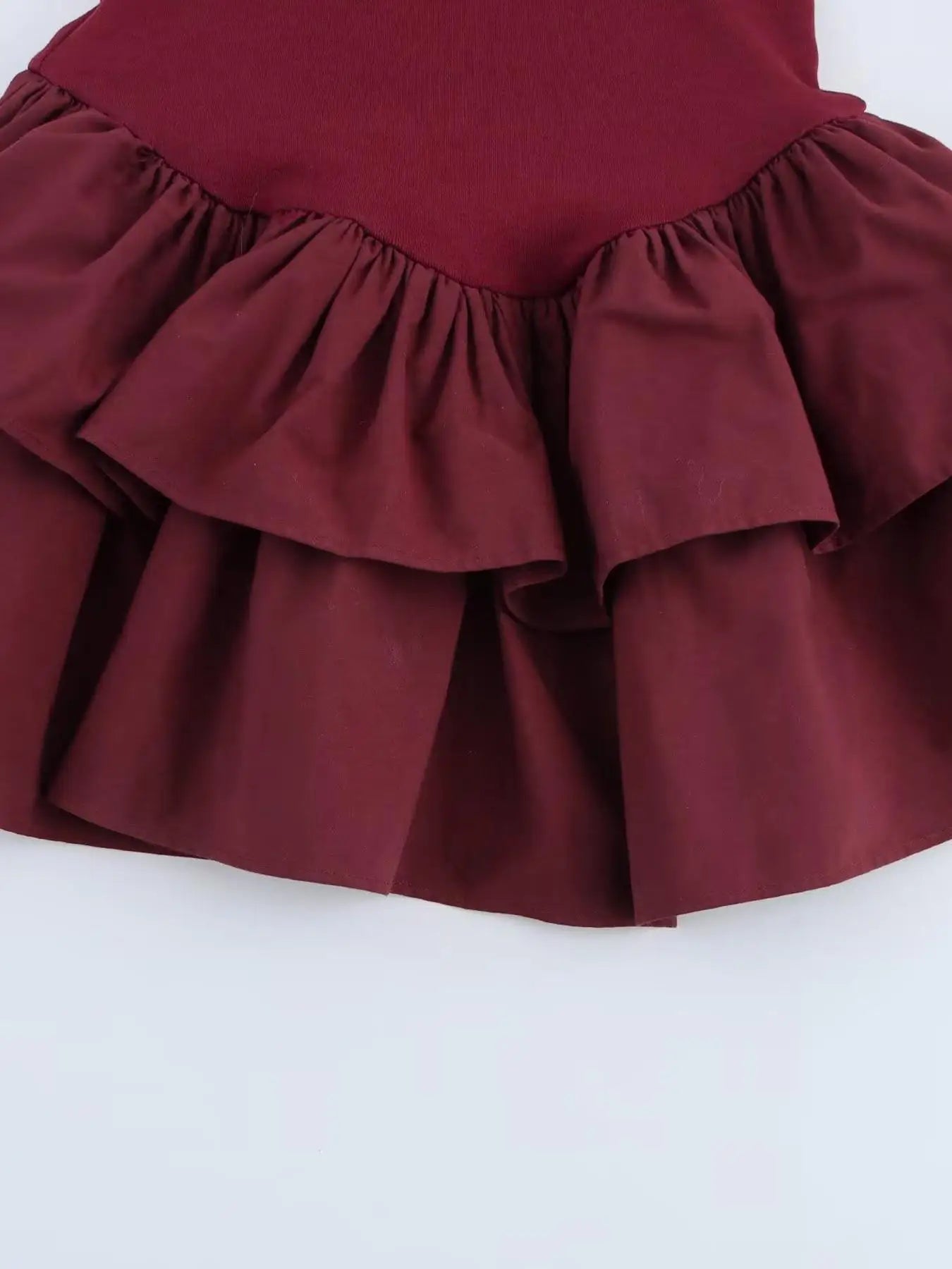 Women Fashion Solid Tierred Ruffle A-Line Dress Spring Elegant O Neck Slim Fit Mini Dress Autumn Long Sleeve Simple Boho Dresses