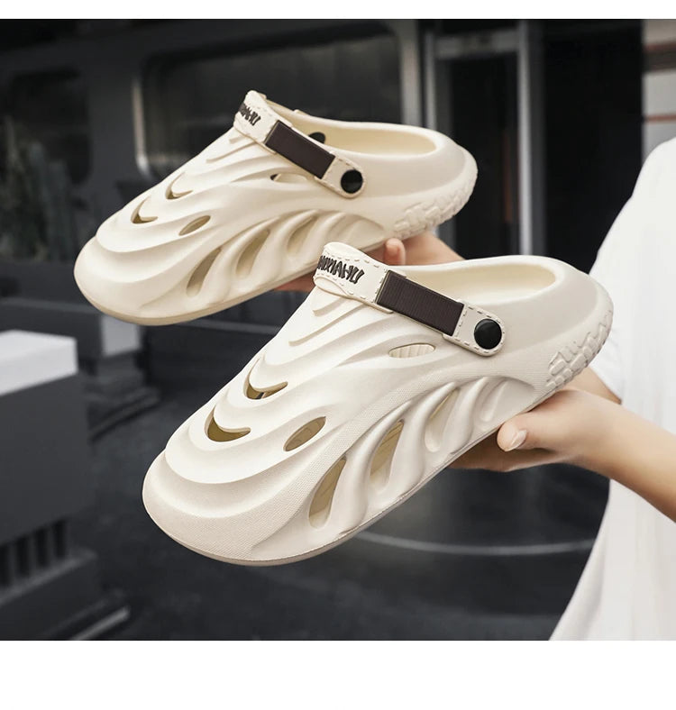 Fashion Men's Sandals Soft EVA Clogs Fashion Thick Sole Couples Beach Slippers Casual Slide Hole Shoes