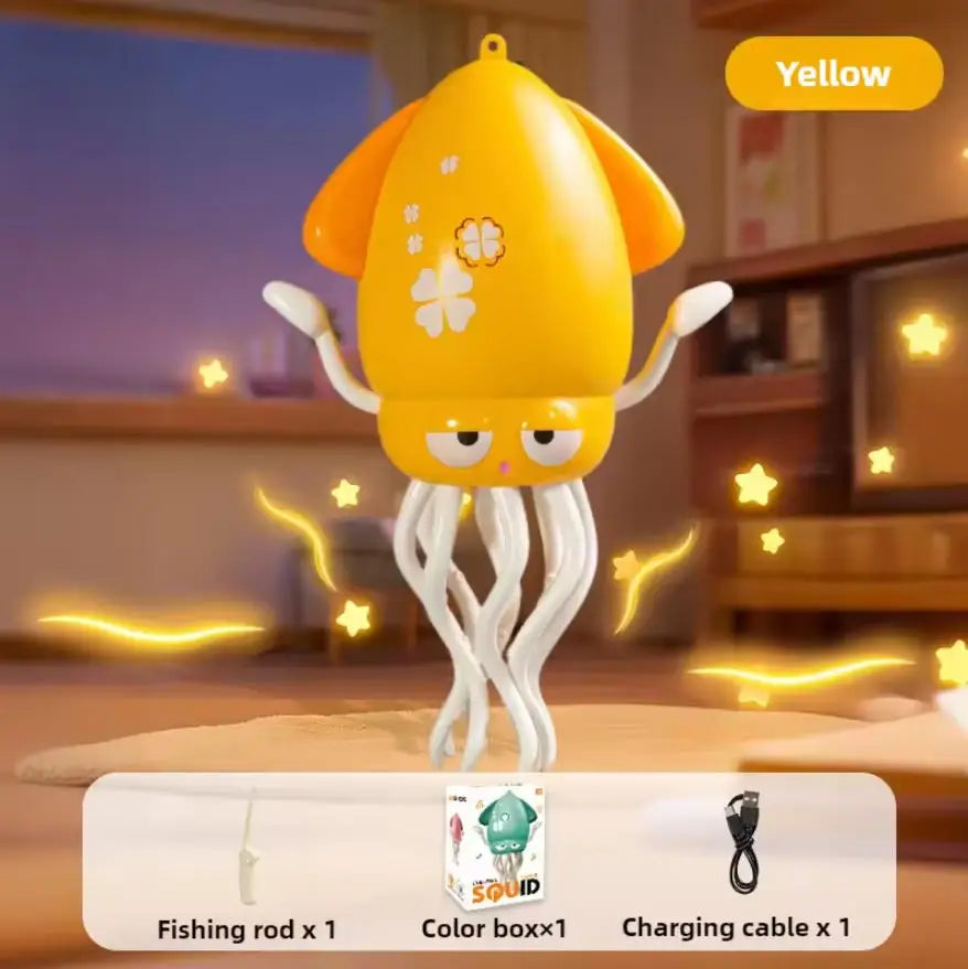 Kids Electronic Pet Toys Interactive Development Toys Induction Lying Flat Squid With Light&Music Tummy Time Gifts NEWDancing