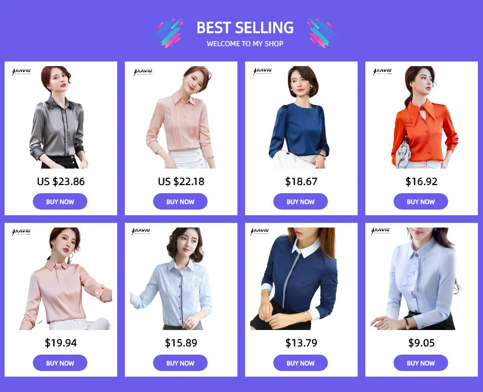 Fashion Women Shirt New Spring Autumn Temperament Long Sleeve Formal Slim Satin Blouses Office Ladies Work Tops SwiftNest