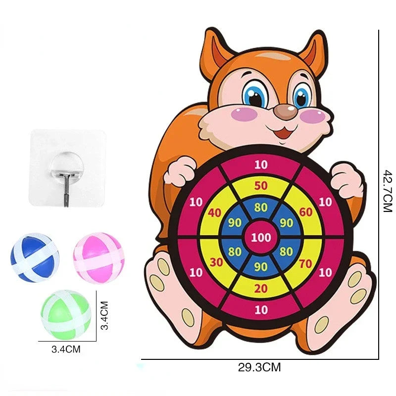 Child Montessori Toys for Kids 2 To 4 Years Old Cartoon Animal Dart Board Sticky Ball Family Interactive Educational Toys Baby