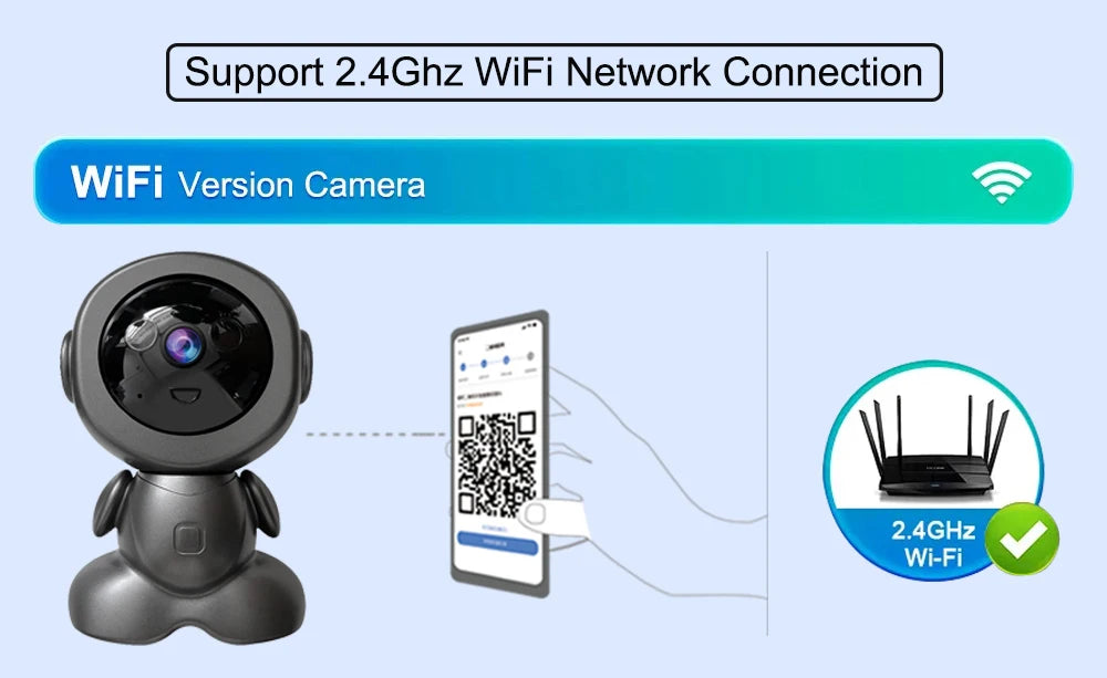 Mini WiFi IP Camera Wireless Indoor Robot Baby Monitor Two Way Audio Motion Detection Video Camara V380 CCTV Security Protection