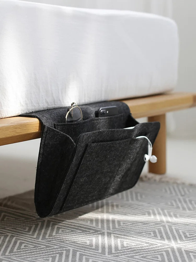 Storage Hang Bag Felt Dormitory Bed Sofa Bedroom Carpet Store Content For CD Magazines, Stationery Pad Mobile Phones Sundries