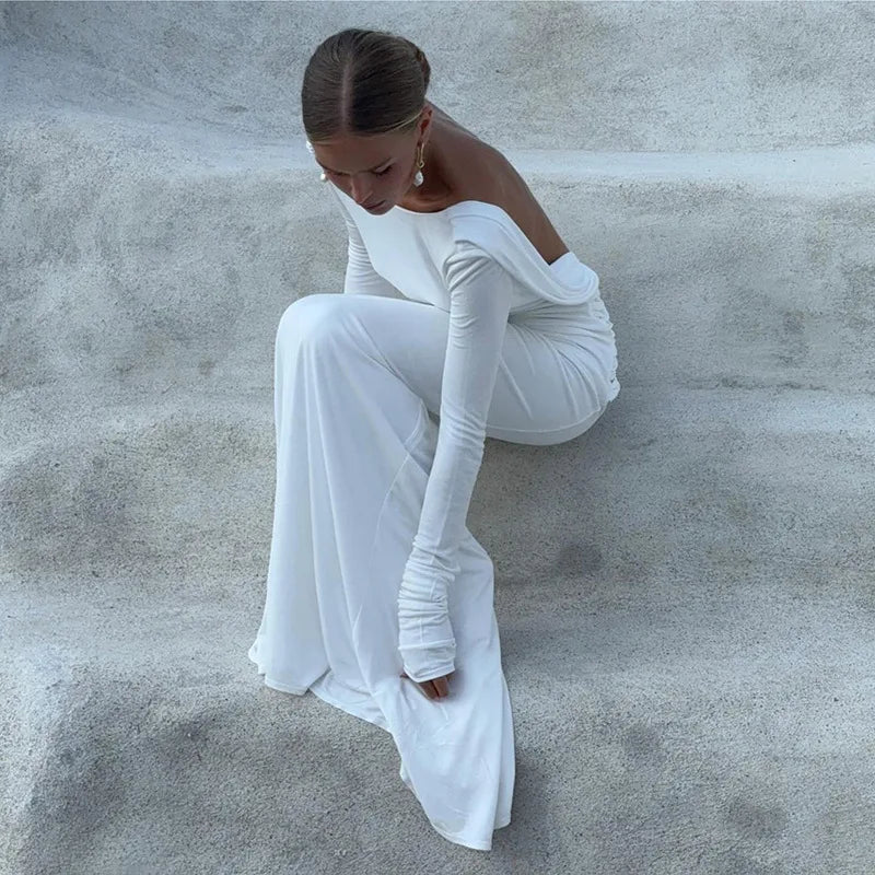 Women's Clothing 2025 Autumn New Style High-end Temperament Sexy Backless Dress Long Skirt Slim Fit Long Sleeved Dress SwiftNest