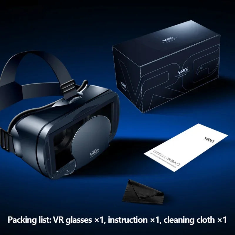 3D VR Headset Smart Virtual Reality AR Glasses Helmet For Smartphones Phone 7 Inches Lenses with Controllers Headphones 2025