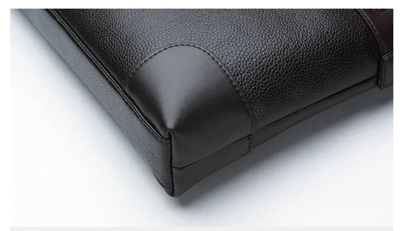 حقيبة عمل جديدة من جلد البولي يوريثان للرجال، حقيبة يد تنفيذية مصممة للمستندات بحجم A4، حقيبة كمبيوتر محمول مقاس 14 بوصة، حقيبة كتف للأعمال، حقيبة حمل للزوج