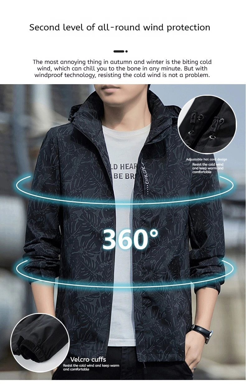 Sport Coat Men's New Style Casual Waterproof Outdoor Jacket for Spring Fashion Print Men's Clothing Outdoor Jacket for Men With