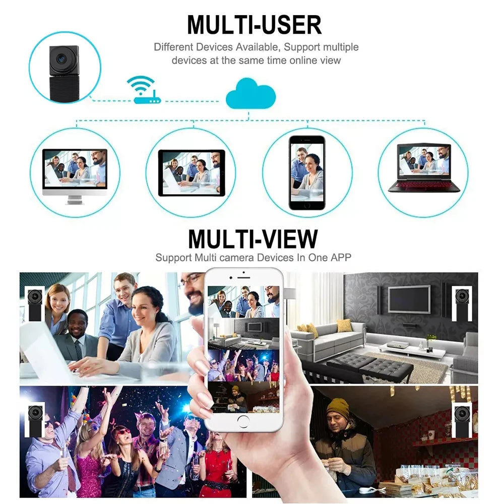 Wifi Camera DIY Portable Mini Camara Wifi 4K Micro Camcorder P2P Wireless Webcam Video Recorder Home Security Nanny Camera