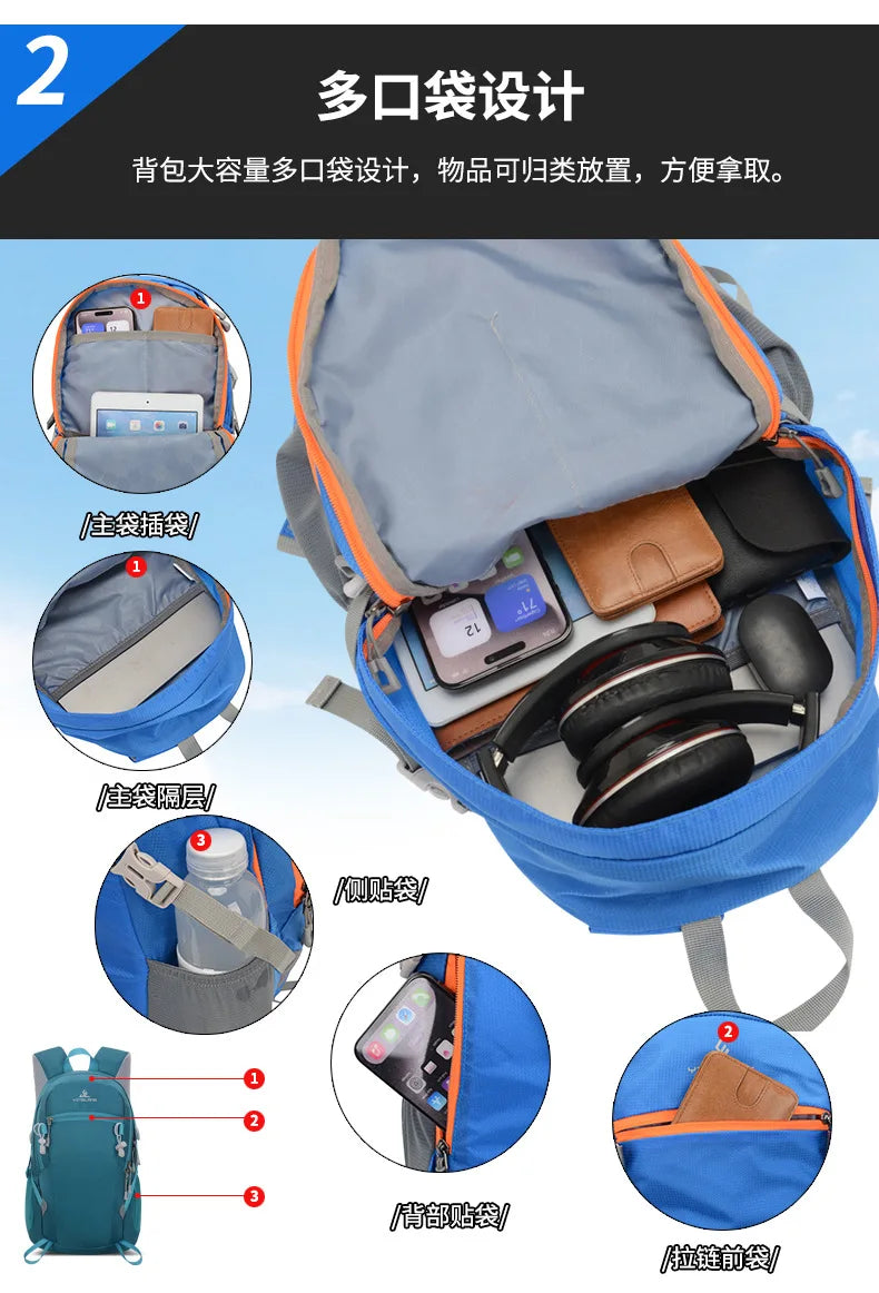 Lightweight and Portable 20L Outdoor Sports Backpack for Hiking Climbing Traveling backpacks school bag mochilas