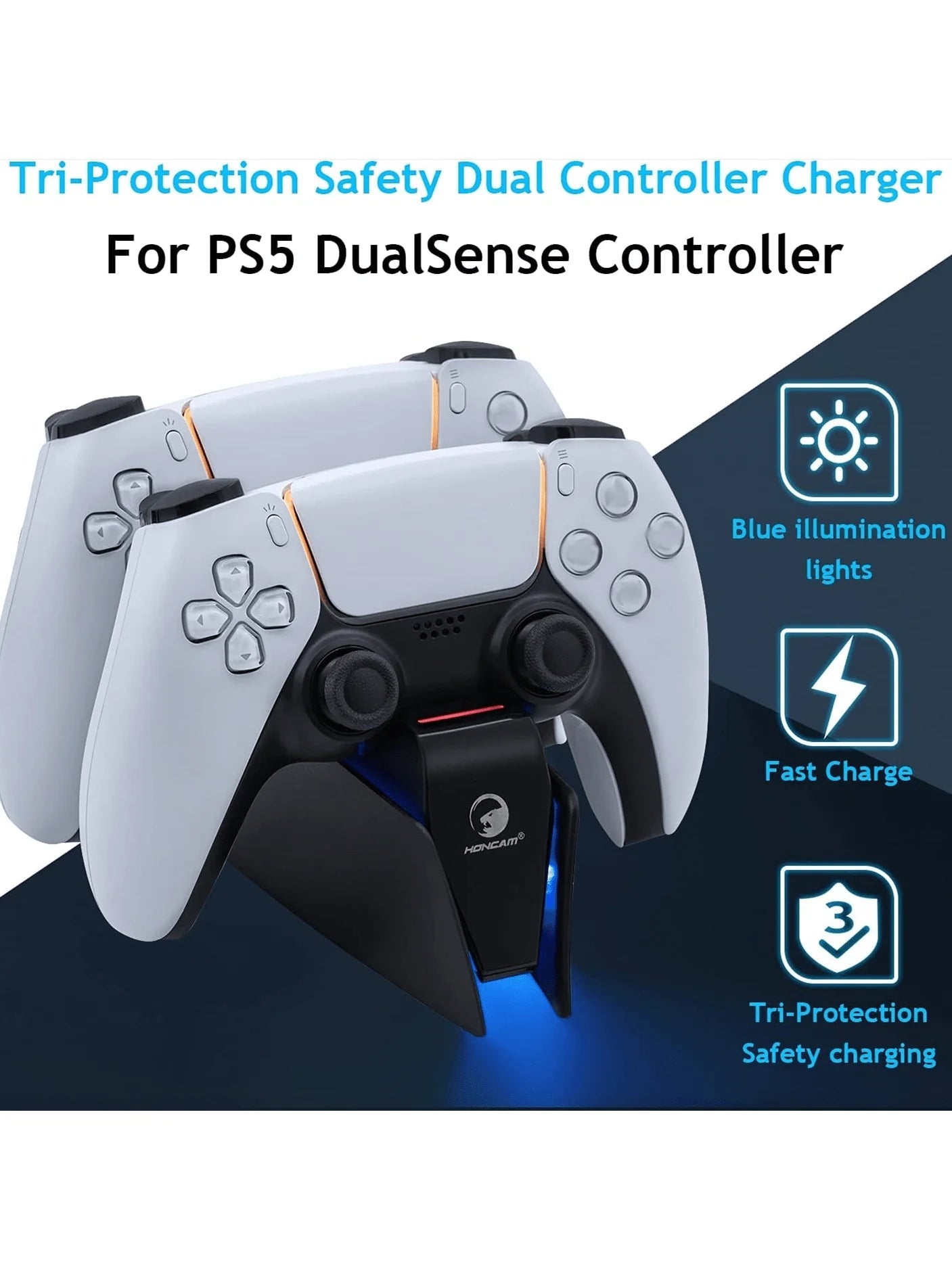 Game Wireless Charging Station for PS5 with Dual Fast Charger Dock and LED Charging Indicators SwiftNest