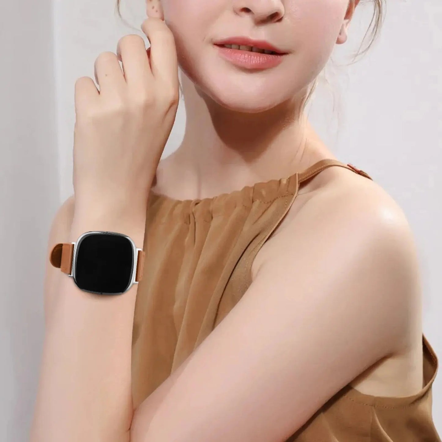 Genuine Leather Band For Fitbit Versa 3/Versa 4 Strap Bracelet For Fitbit Sense/Sense 2 Watch Band Adjustable Wristband SwiftNest