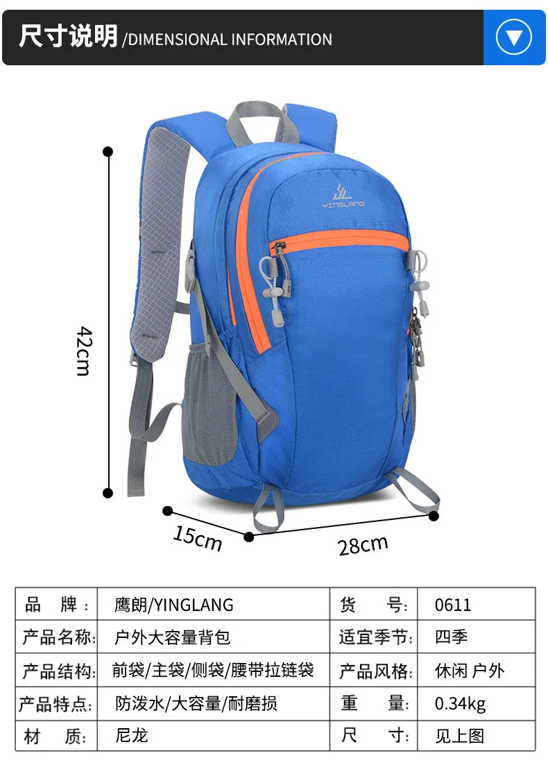 Lightweight and Portable 20L Outdoor Sports Backpack for Hiking Climbing Traveling backpacks school bag mochilas