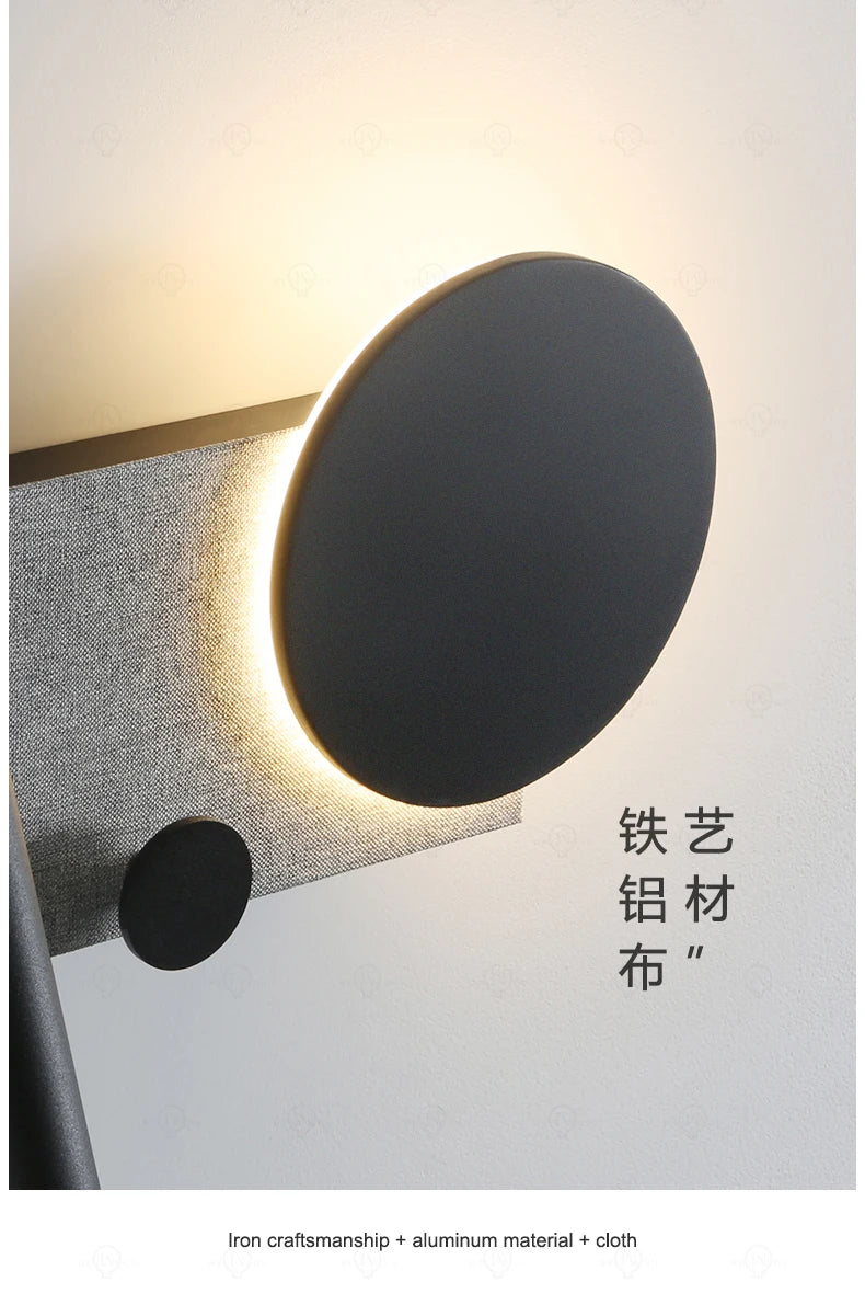 Bedroom bedside wall lamp with switch and spotlight, simple and modern Nordic creative personality, adjustable angle wall lamp