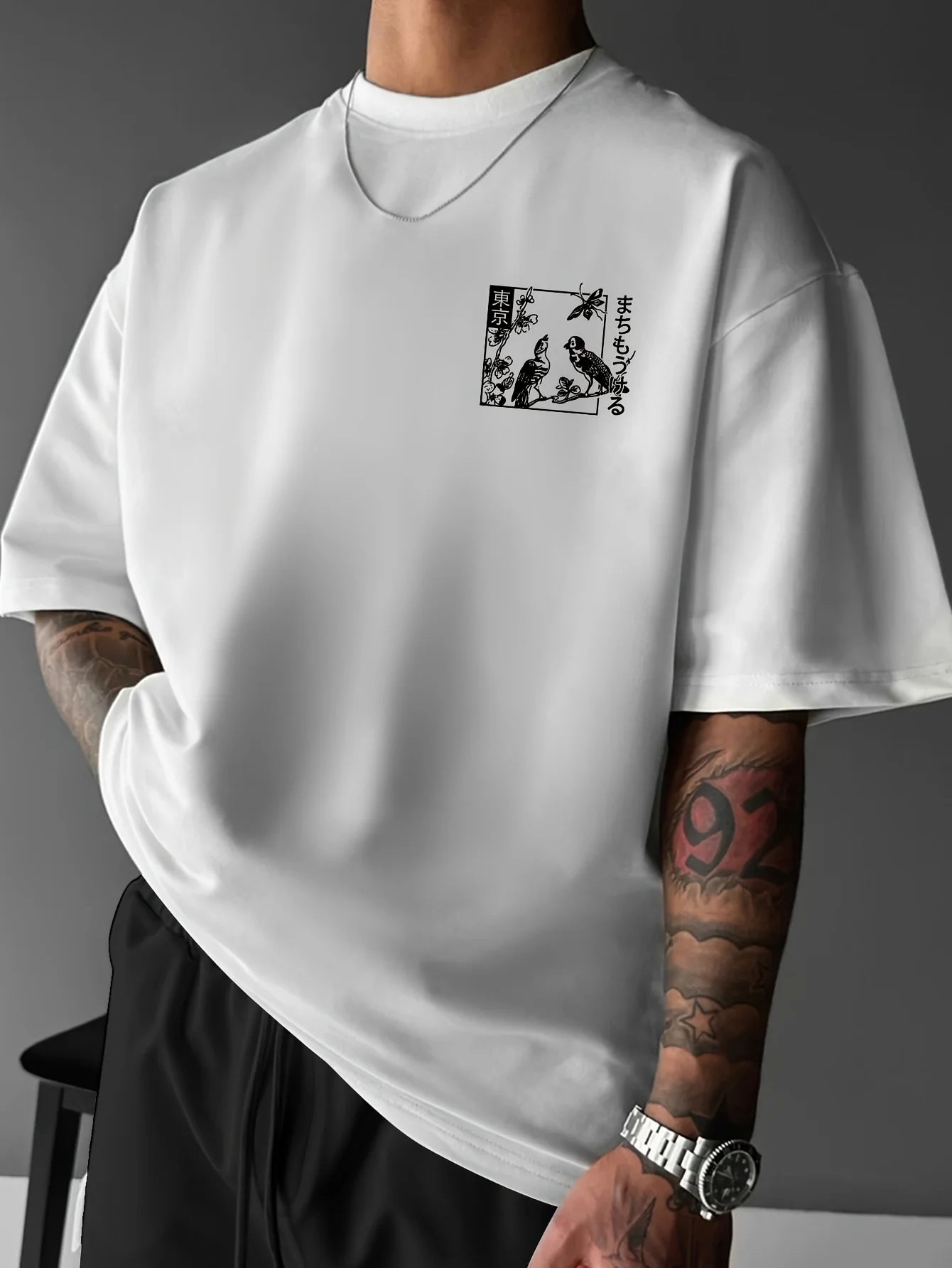 تي شيرت رجالي رياضي خارجي صيفي كاجوال عصري برقبة دائرية وأكمام قصيرة فضفاض ومريح من القطن الخالص ملابس رجالية