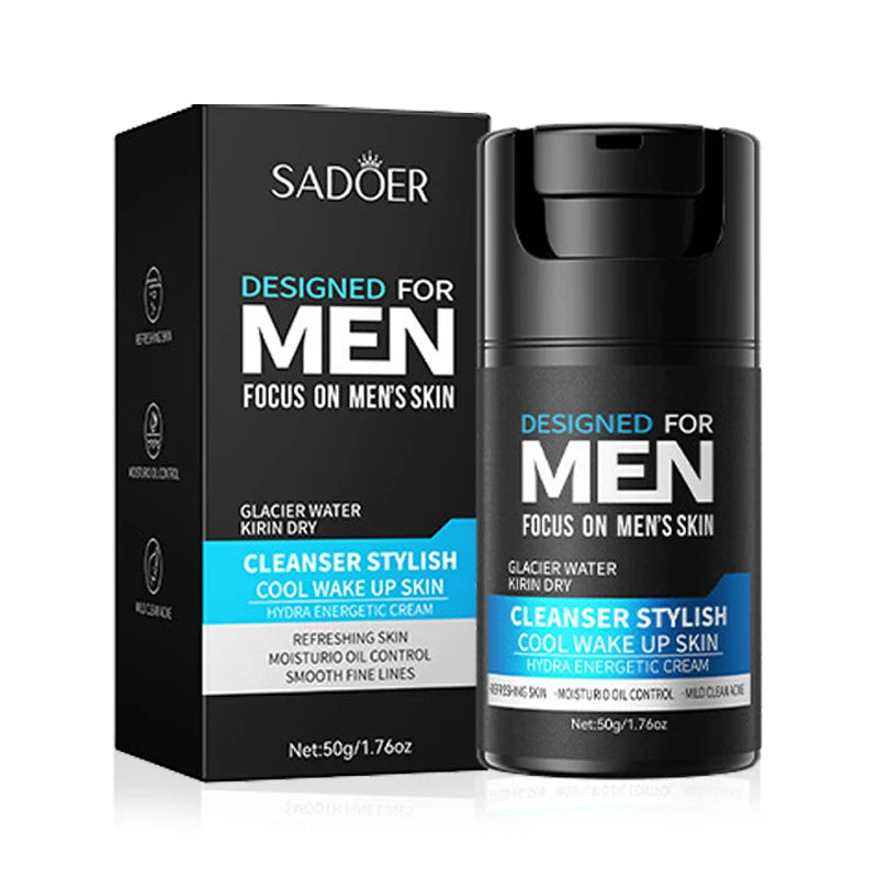 SADOER Men's Skin Care Sets Moisturizing Face Cream Facial Mask Lip Balm Sunscreen Cleanser Eye Cream Men Skin Care Kit