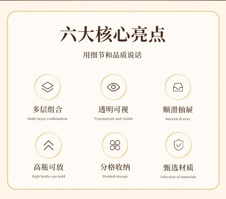 Bathroom Storage Boxes Transparent  Cosmetics Dormitory Accessories Organizer Modern Style Convenient Organization Home