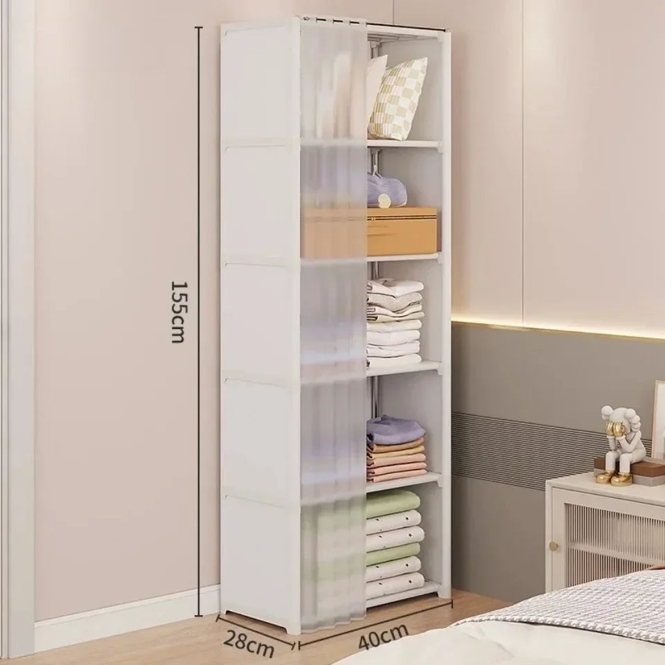 Simple Wardrobe Simple Cloth Wardrobe High-capacity Multipurpose Storage Rack Strong Load-bearing Capacity Dustproof Bookshelf