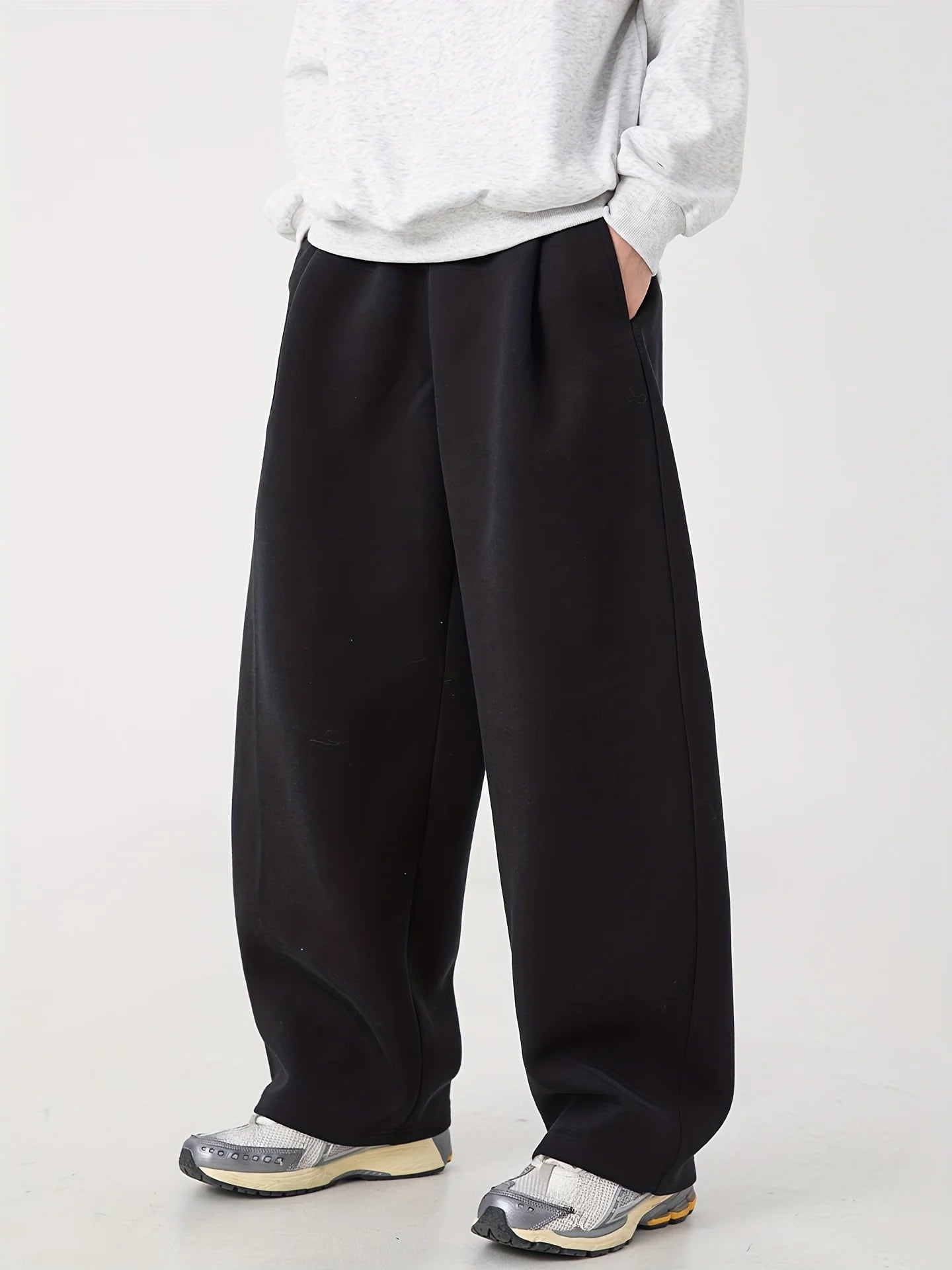 Men's Fashion All Seasons Basic Solid Color Oversized Drawstring Loose Casual Sweatpants/Sports Pants trousers