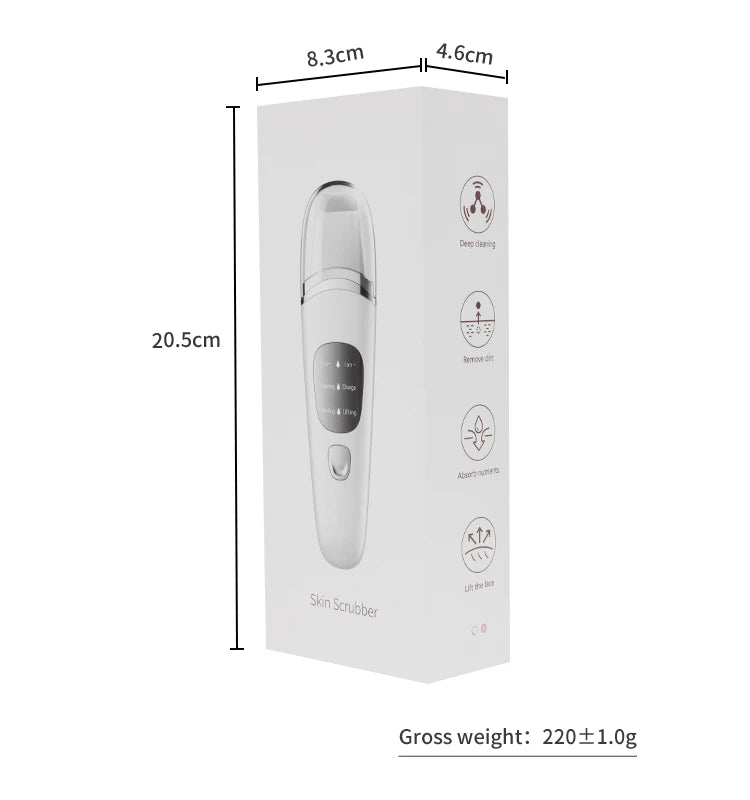 Personal Care Face Exfoliating Device Deep Cleansing Ultrasonic Face Spatula Facial Skin Scrubber