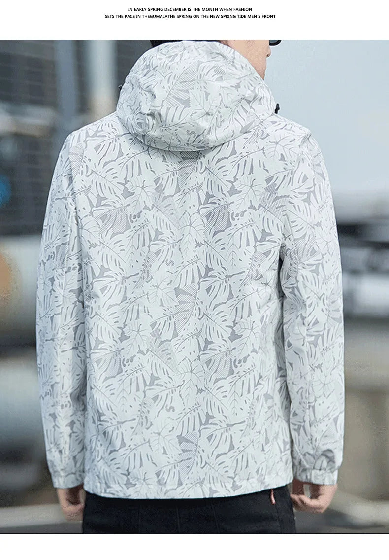 Sport Coat Men's New Style Casual Waterproof Outdoor Jacket for Spring Fashion Print Men's Clothing Outdoor Jacket for Men With