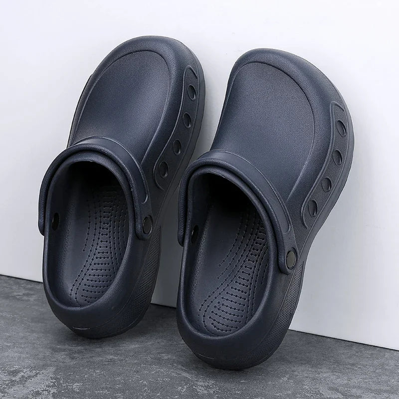 2025 Men's Casual Outdoor EVA Injection Molded Anti Slip Slippers Outsole Comfortable Garden Cloth Waterproof Sandals Size 39-48