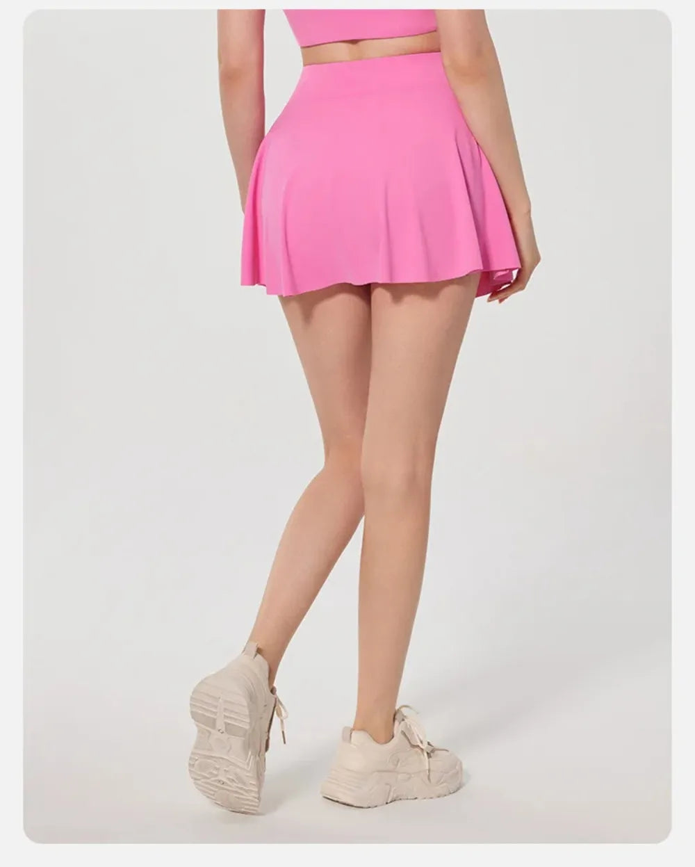 Summer Outdoor Sports Running Half-length Pleated Skirt Tennis Golf Fitness Short Skirt Pants Women's Slim High Waist