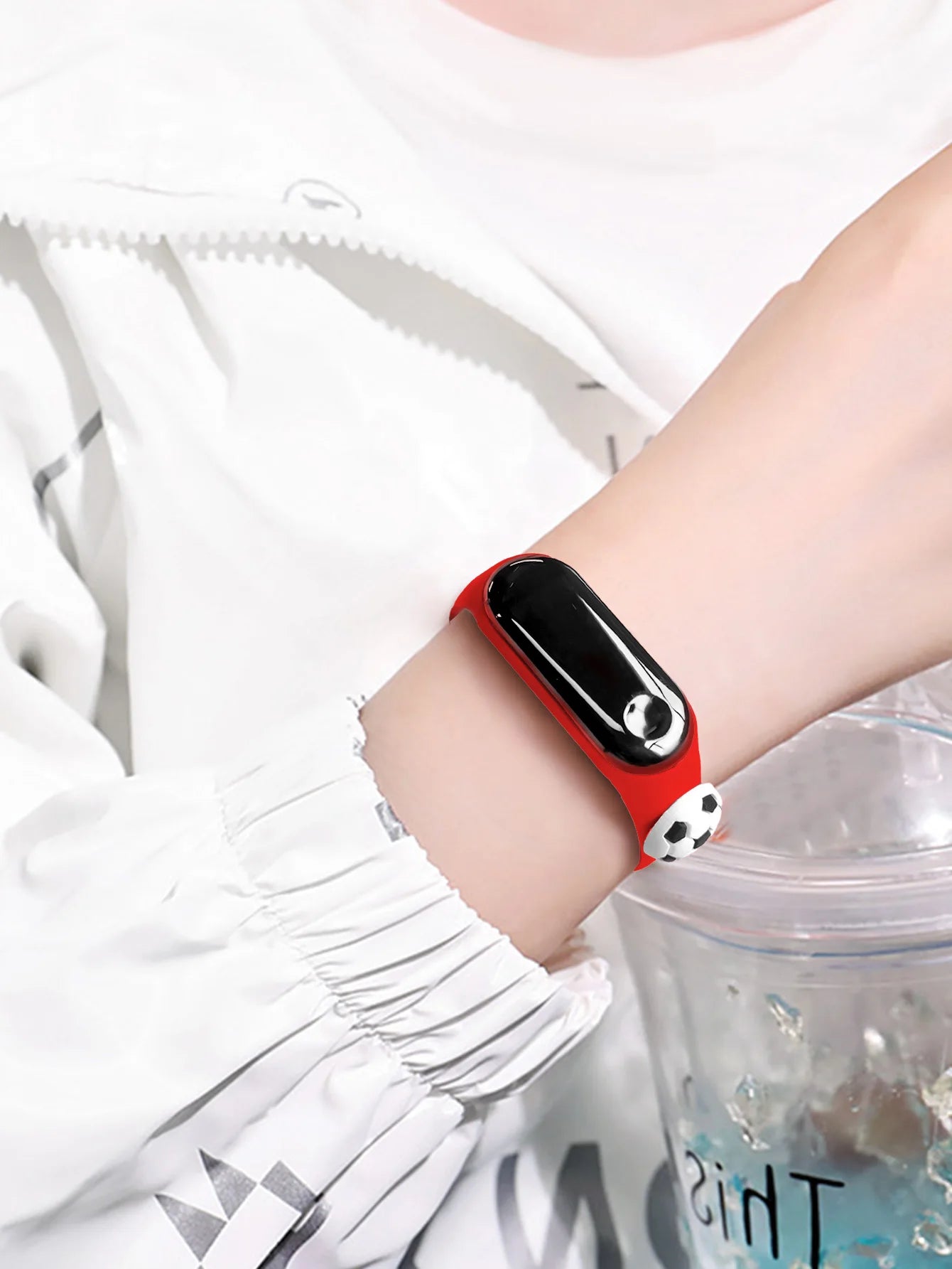 New Children's Outdoor Sports Watch Bracelet Simple Cartoon Football Student Electronic Watch Children's Festival Gift