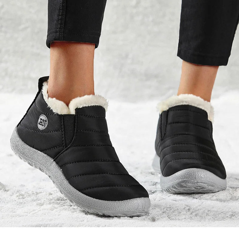 Women's Boots Women Winter Boots Warm Fur Winter Shoes For Women Snow Boots Lightweight Ankle Botas Mujer Black Combat Botines