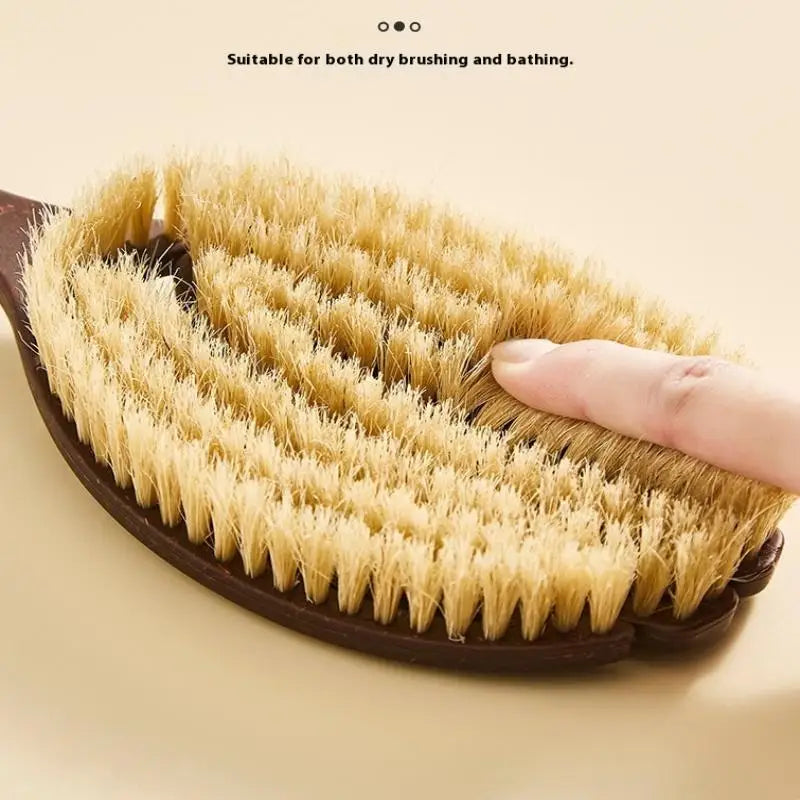 【A-Nice】Bath Shower Brush Bathing Brush Dry Skin Body Soft Natural Bristle Massager Care Tool Soft Natural Bristle PE Handle