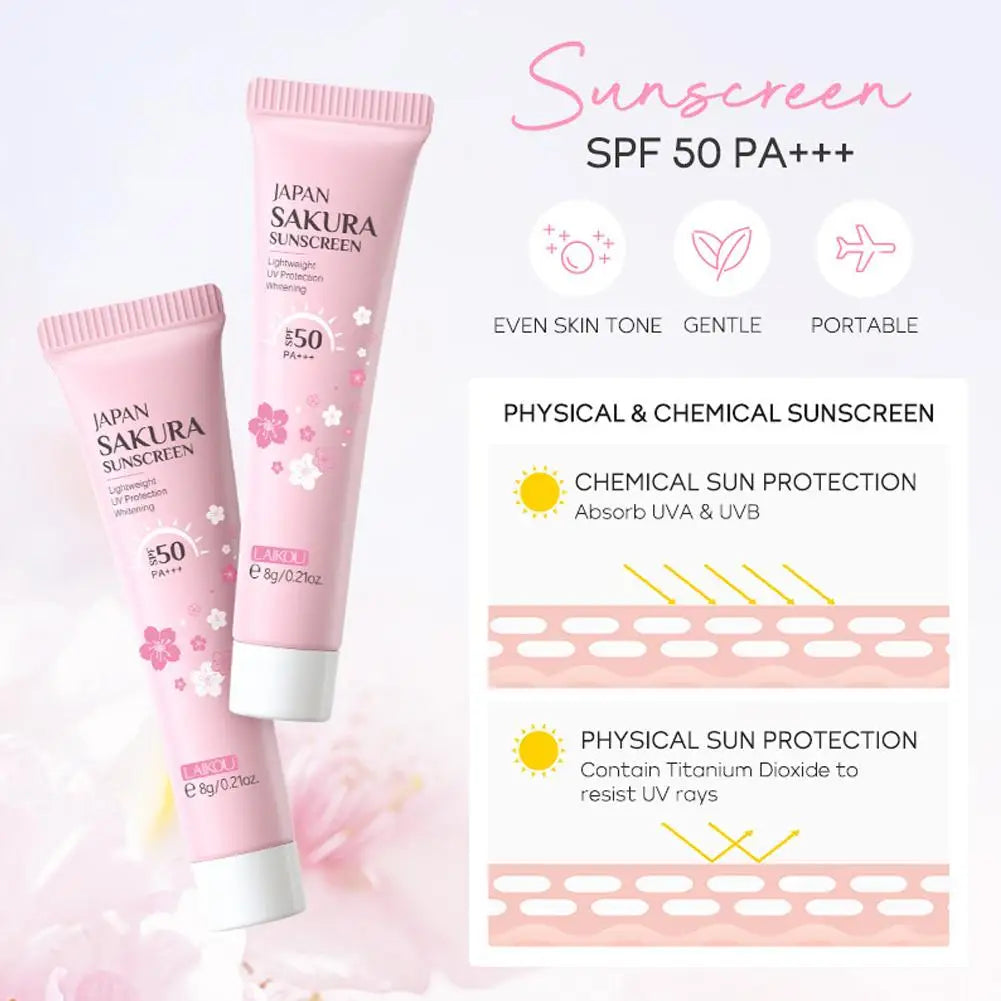 4pcs/6pcs Sakura Skin Care Set Japan Brand Nourishing Cleansing Essence Eye Cream Face Cream Toner Sunscreen High-end Gift Set