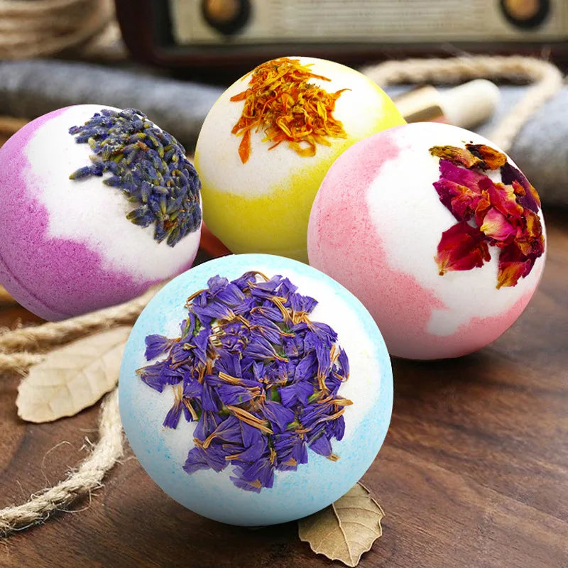 Bath Bomb Set Moisturizing Peeling Skin Care Bath Ball with Essential Oils And Bath Salts Handmade Bubble Ball Gift for Relaxing