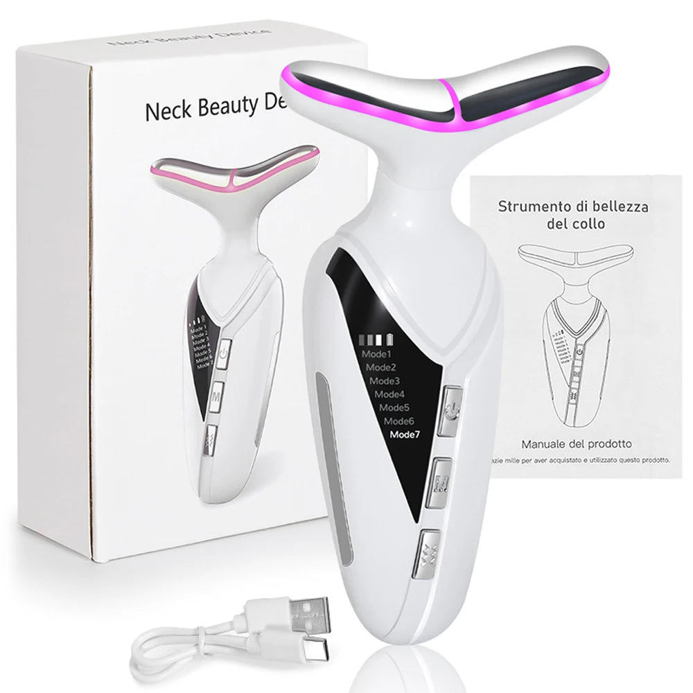 1PC Neck beauty instrument, face and neck massager, suitablefor women's home skin care Portable rechargeable skin lifting device