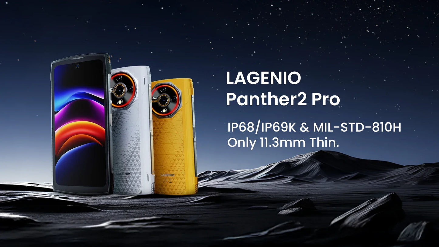 4G Rugged Smartphone LAGENIO Panther 2 Pro Android 15 8GB+256GB Mobile Phone 50MP 5150mAh 6.7 " HD Ultra-thin Cellphone Gemini