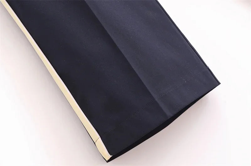 Women's Fashion Suit 2024 New Fall Side Stripe Long Sleeve Jacket Striped Casual Pants Elegant casual women's pantalon suit