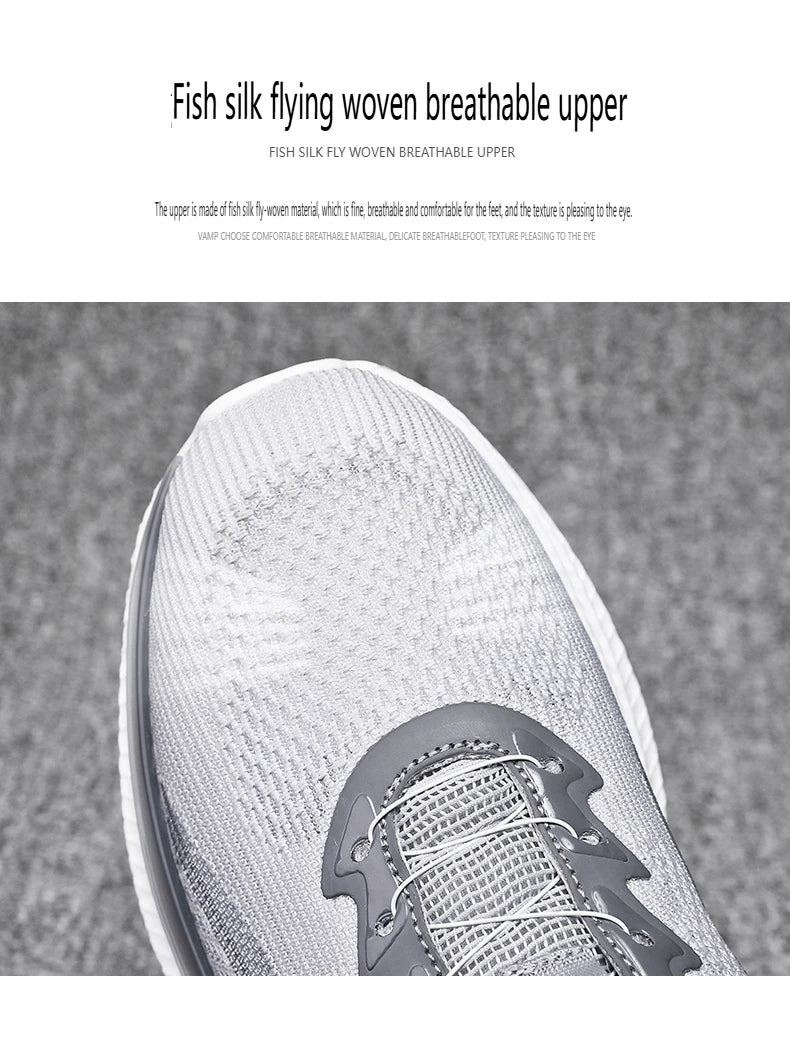 Men's Outdoor Running Shoes with Shock Absorption, Lightweight, Breathable, and Suitable for Casual Sports Activities.