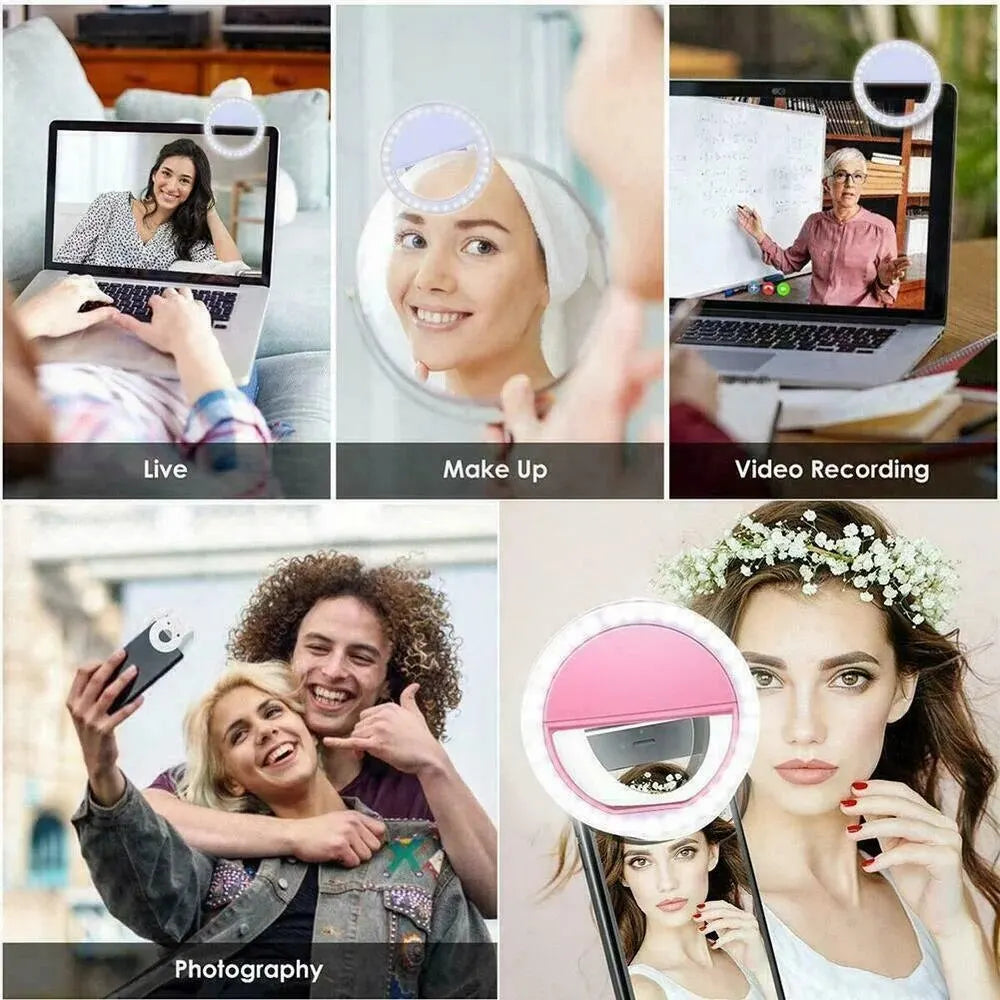 Mobile Phone Fill Light USB Charge Led Selfie Ring Light Phone Live Broadcast Video LED Selfie Ring Lamp For All Smartphone
