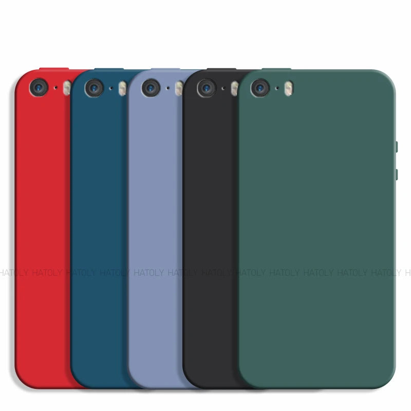 جراب لهاتف iPhone 5s، جراب لهاتف iPhone 5s 5 SE 2016، غطاء خلفي أصلي مقاوم للصدمات من السيليكون السائل الواقي لهاتف iPhone 5s