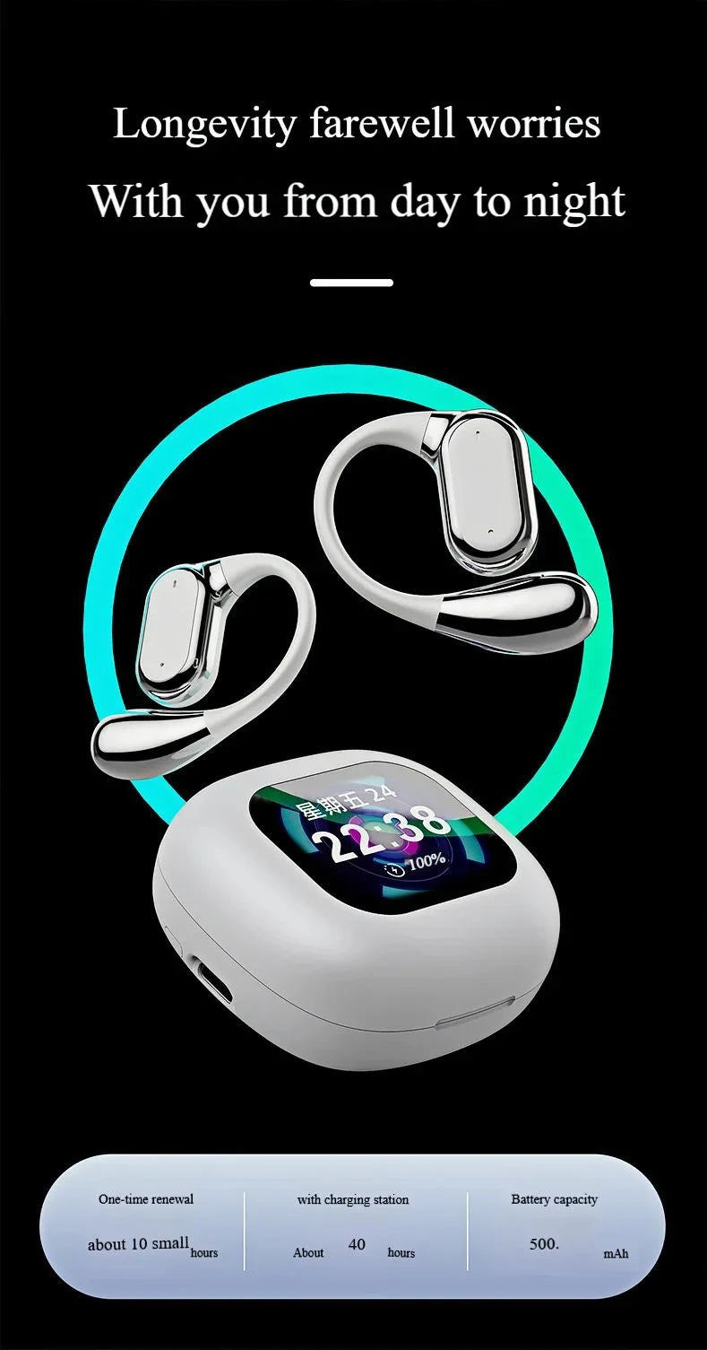 Real-Time Language Translator Headphones Bluetooth Wireless Earphones Sports Noise Reduction Earhooks Headset Smart Touch Screen