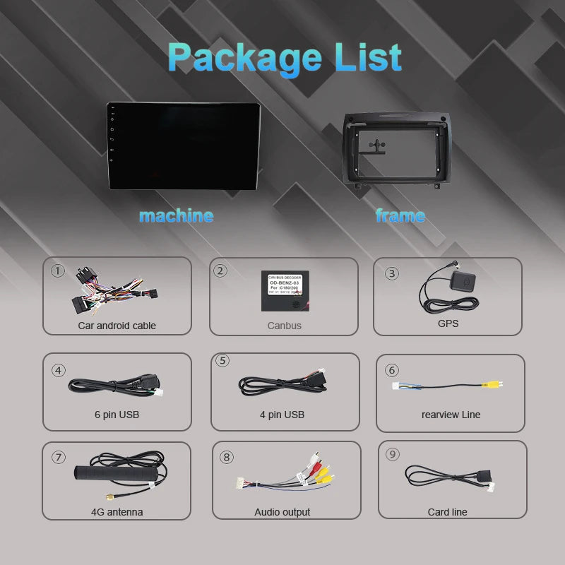 أندرويد 15 لسيارة بنز SLK-Class R171 2004 - 2011 2K QLED راديو السيارة أندرويد مشغل فيديو الوسائط المتعددة نظام تحديد المواقع ستيريو CarPlay وحدة رأس 4G