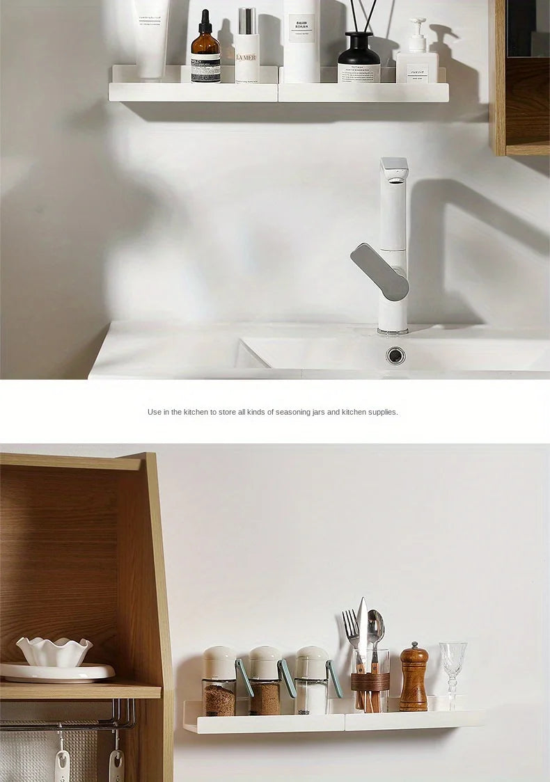 Bathroom Shelf Makeup Storage Organizer  Rack Self Adhesive No-drill Shelves Wall Shampoo Rack Shower Shelf