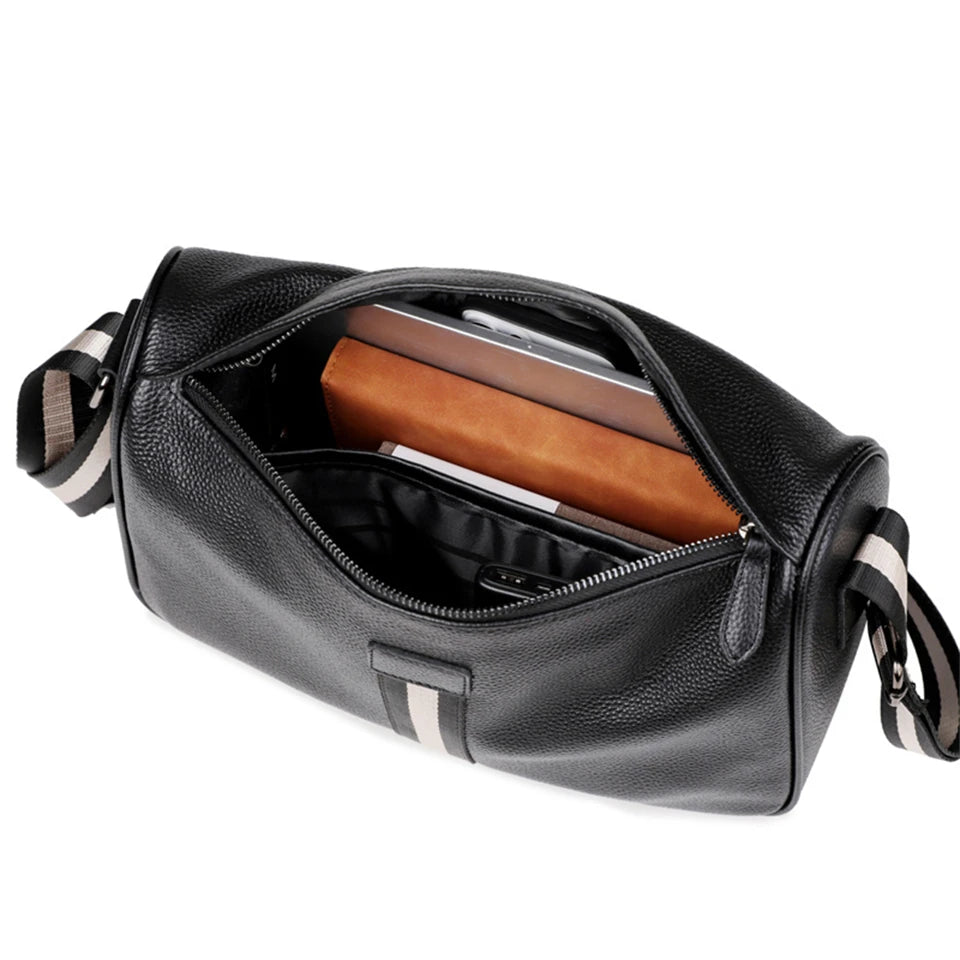 Genuine Leather Women Men Shoulder Bags Cowhide Leather New Design Crossbody Messenger Bags Fashion Style Commuting Sac A Main