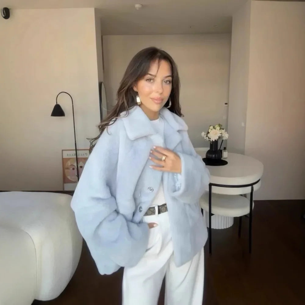 Women's Woolen Coat Fashionable Loose Furry Temperament High-end Soft Glutinous Autumn and Winter New Item SwiftNest