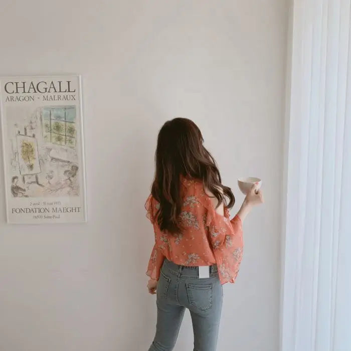 Fashion Woman Off Shoulder Blouse Shirts For Women Stylish Top long Sleeve Female Tops Elegant Chiffon Mujer Woman Clothes SwiftNest