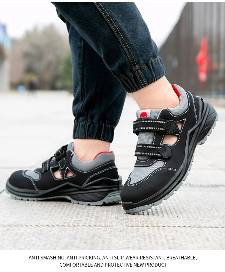 Summer Safety Shoes Men Construction Site Work Shoes Wear Resistant Anti Slip Breathable Sandals For Men Indestructible Shoes
