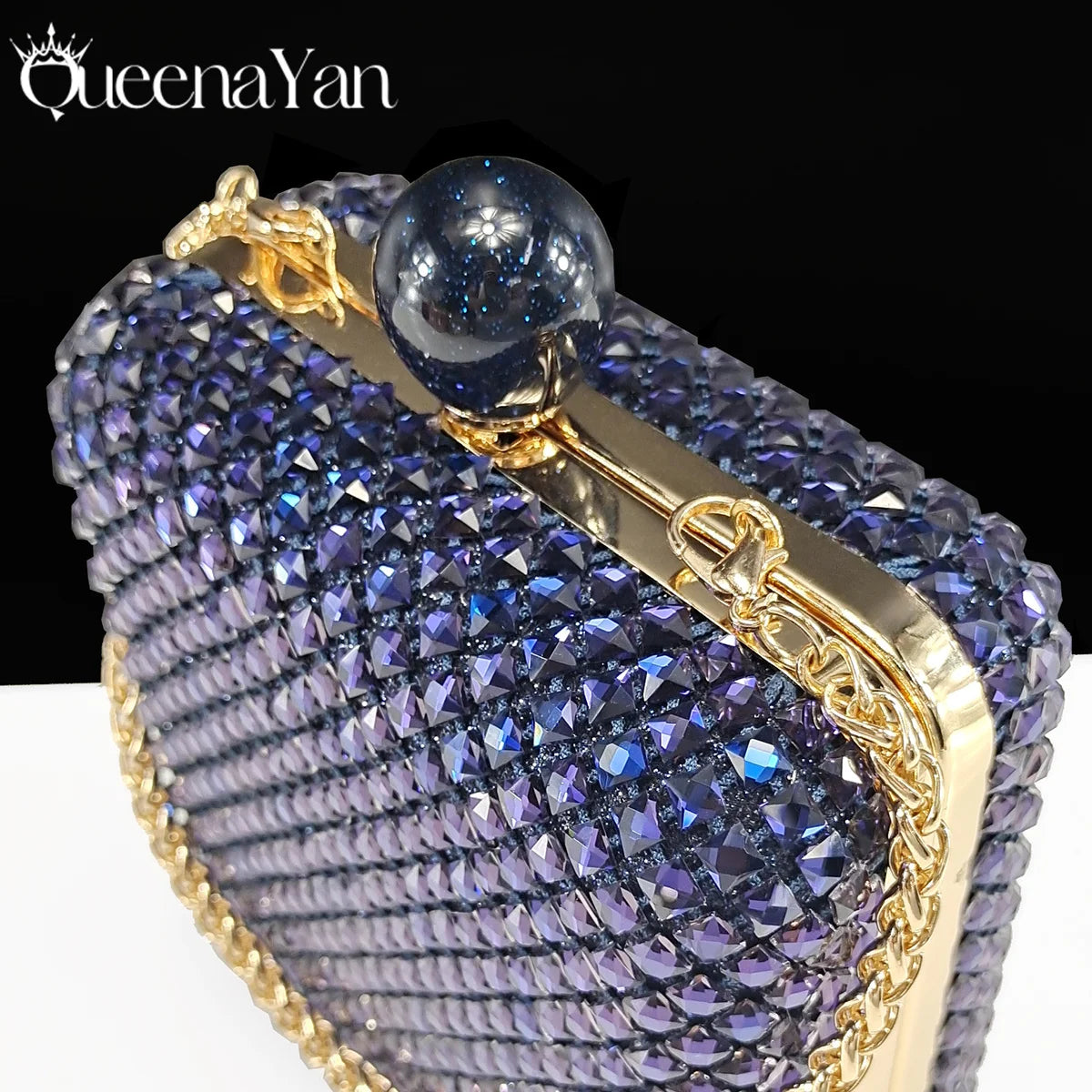 Queena Yan Italian Design Rhinestone Luxury Green Colour Pointed Toe Shoe & Bag Set Women's High Heels for Parties High Quality