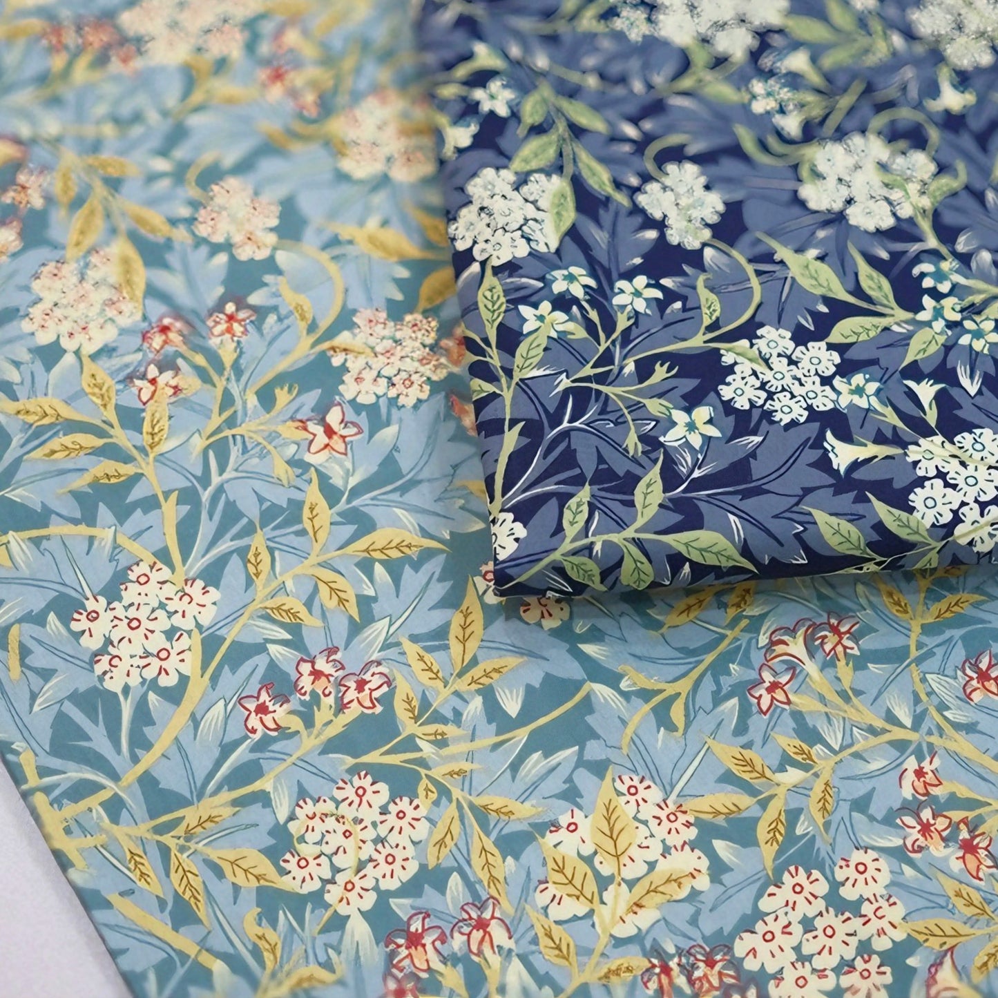 Exquisite Floral Printed 100% Cotton Fabric in Multiple Tones for Apparel Design Home Textile Decoration Handmade Craft Making