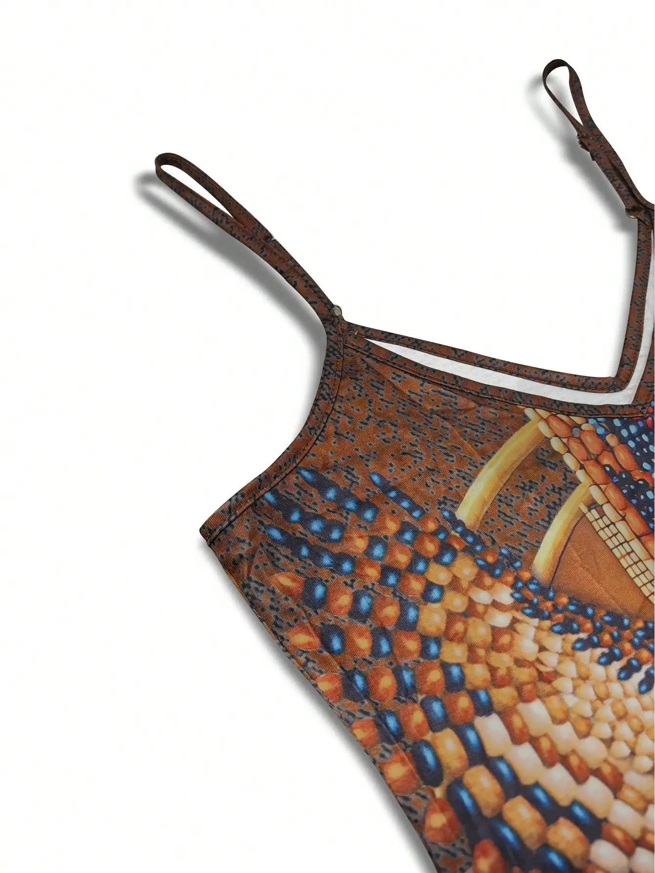 Women's Fashion Western Ethnic Print Casual Suspender Dress SwiftNest