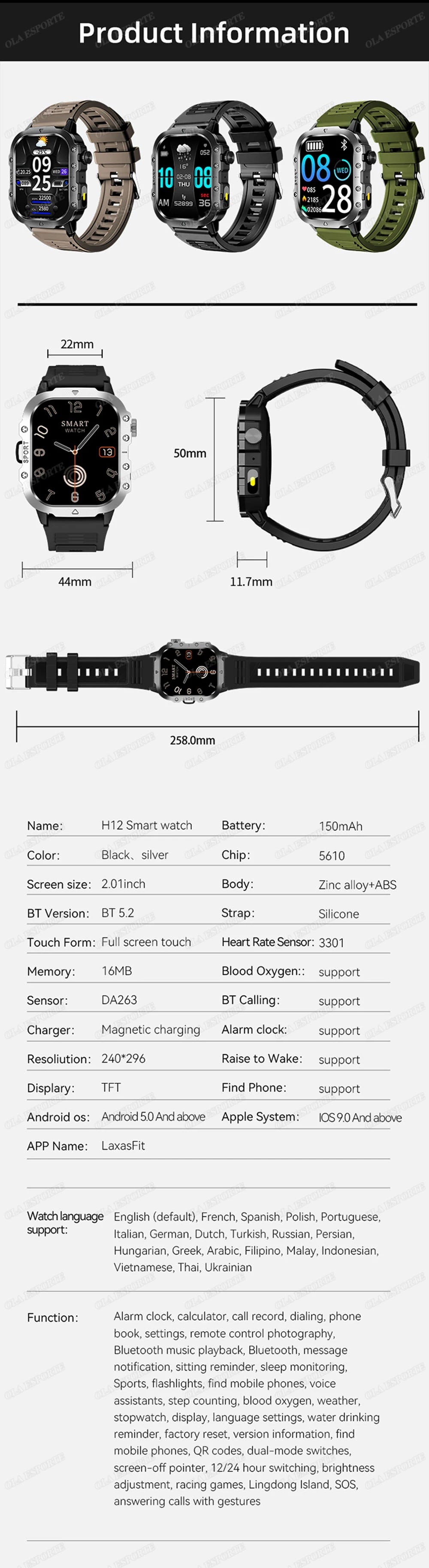 Outdoor Sports Smart Watch 2.01 Inch AMOLED Screen LED Flashlight Bluetooth Talking Smart Watch for Men Women Holiday Gifts 2025