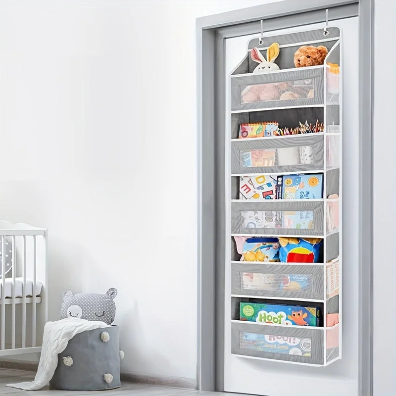 5-Shelf Hanging Storage Organizer - Behind Door, Anti-Tilt, 5 Large Capacity Pockets, Suitable for Bedroom, Bathroom